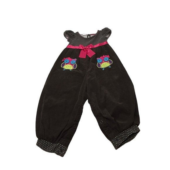 Baby Girl's Adorable Brown Corduroy Romper & Hooded Fleece Shirt - Size 18 M - Picture 2 of 7
